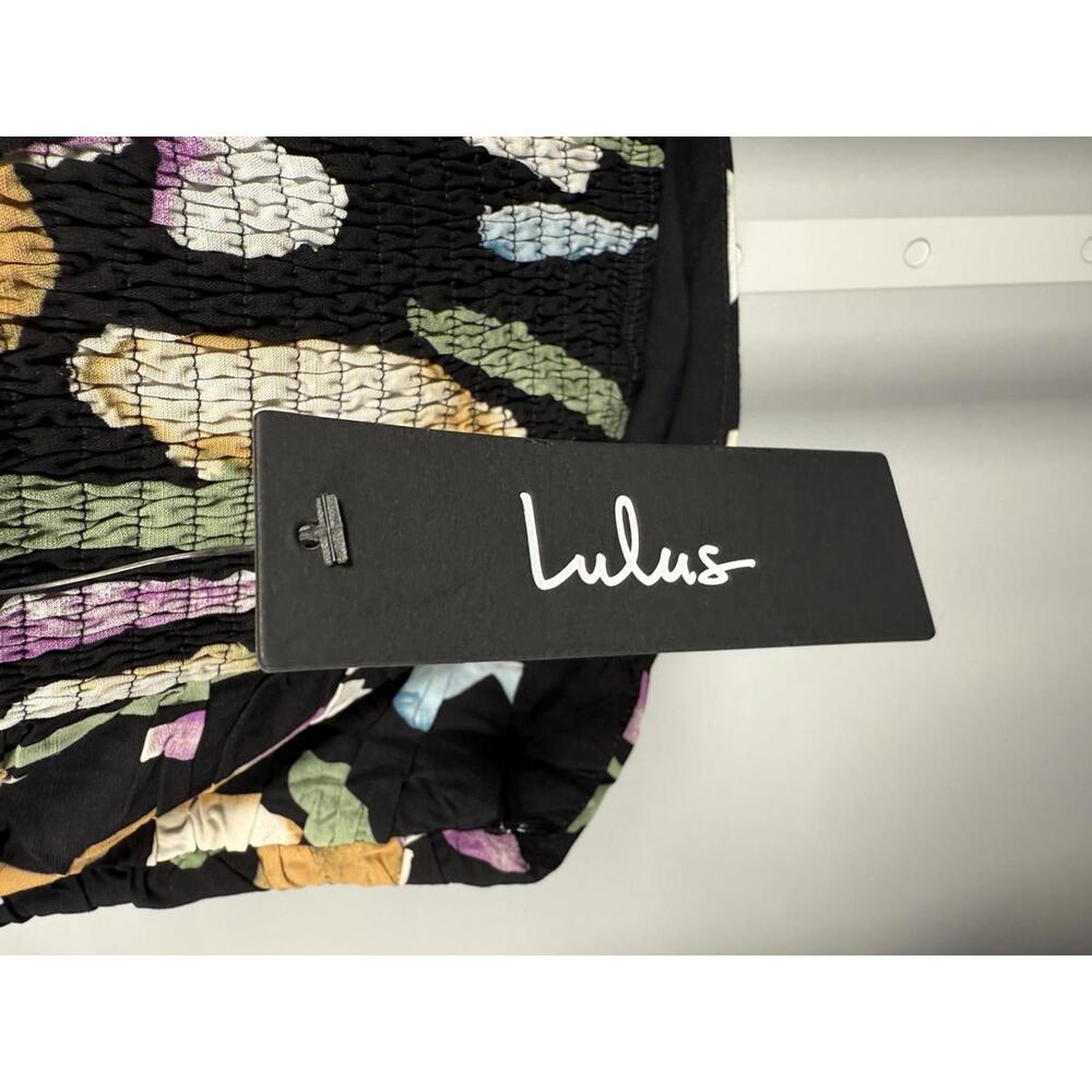 Lulus Super Bloom Black Floral Print Strapless Tube Top - S NWT - Picture 5 of 8